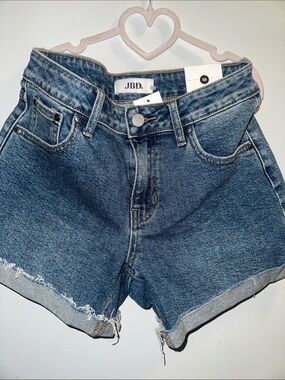 Women's High-Rise Dark Blue Denim Jean Shorts